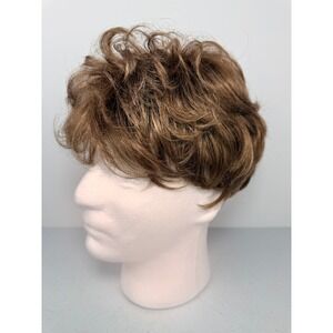Paula Young A5504 Short Layered Curly Brown Synthetic Wig Average Size 14 -BL
